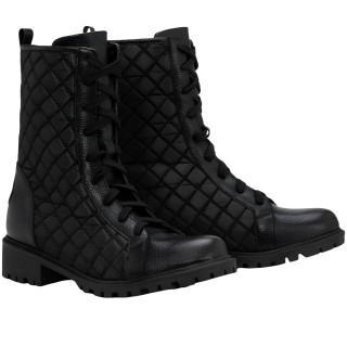 Bota Feminina Coturno em Couro e Nylon Capodarte 4019695 Preto