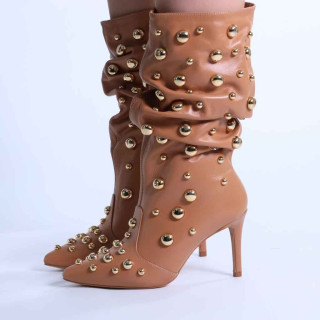 Bota Feminina Zariff com Maxi Esferas 2020-6521 Coconut