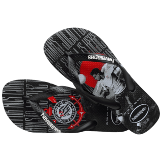 Chinelo Masculino Havainas Corinthians Times Preto