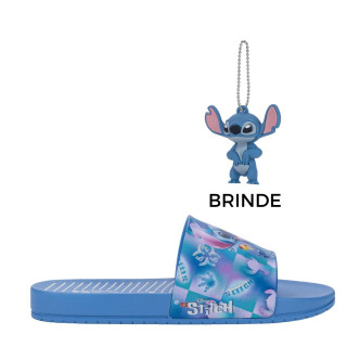 Chinelo Slide Infantil Grendene Lillo Stitch 23406 Azul Médio
