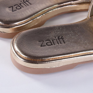 Tamanco Feminino Zariff Rasteiro 1686004 Ouro Light
