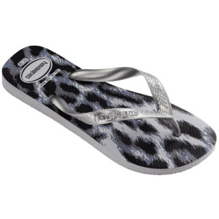 Chinelo Feminino Havaianas Top Animals Cinza Prata