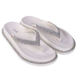 Chinelo Zariff Feminino Strass Amm02 Off White