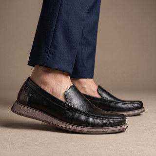 Mocassim Masculino Nash em Couro Democrata 252301 Preto